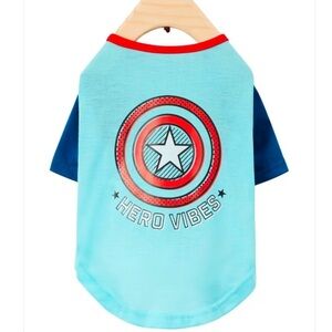 New Captain America Marvel Hero dog tee XS